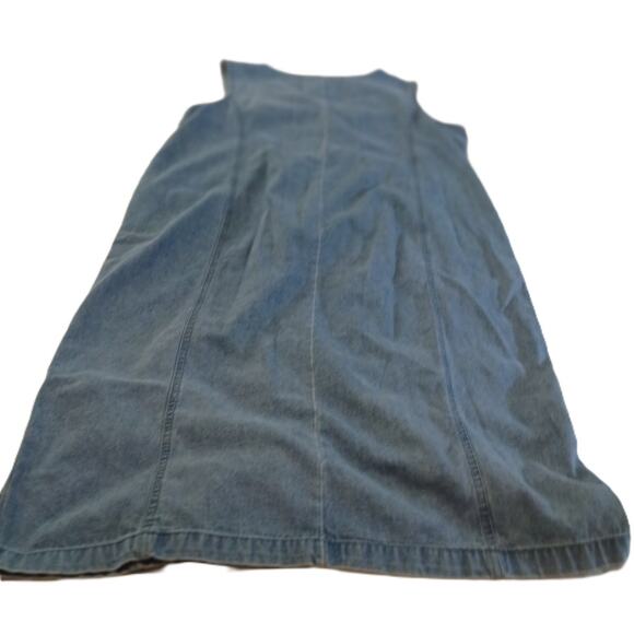 Vintage Truly Yours Washed Denim Dress/ Long/ Button Front w/Pockets/ 16W - Picture 8 of 10